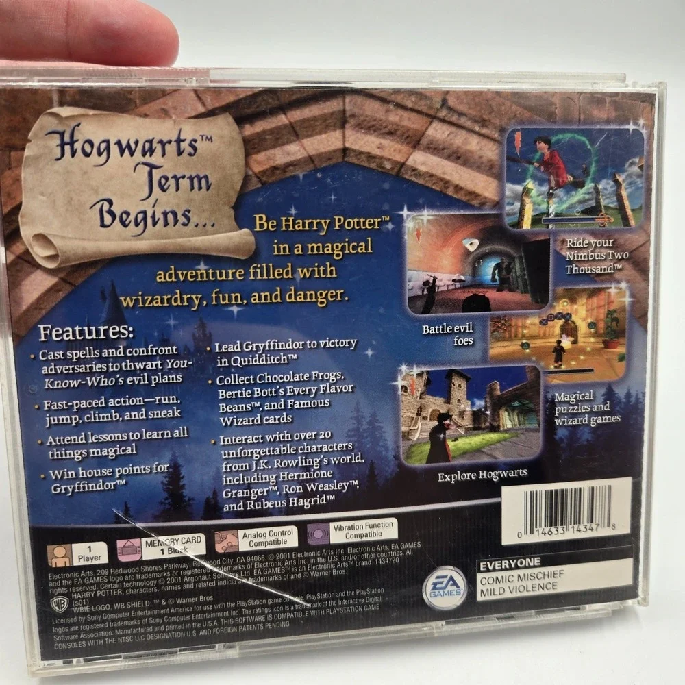 Vtg Harry Potter and the Sorcerer's Stone Sony PlayStation PS1 Complete Manual